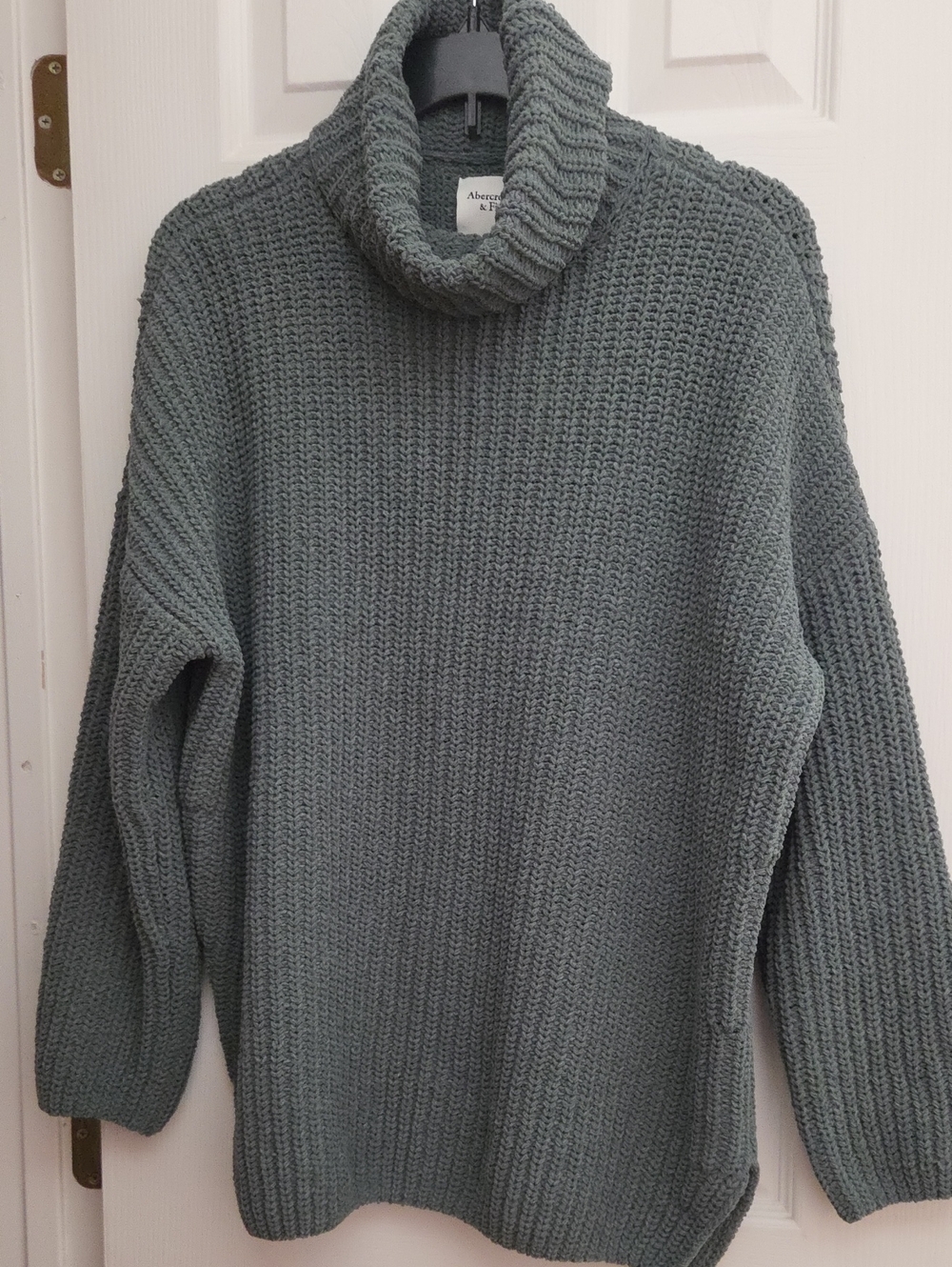 Abercrombie & Fitch Oversized Turtleneck Sweater - Slate Green